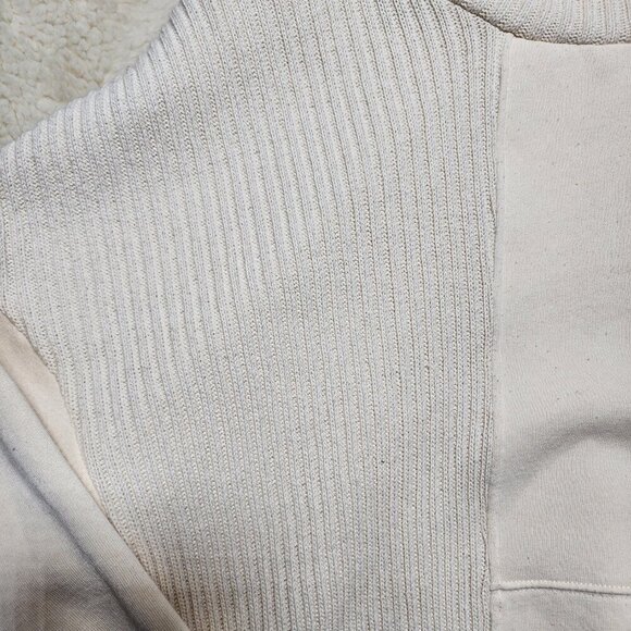 MNG Mango Knit Sweater White Cotton Long Sleeve Turtleneck Oversized Pullover - Picture 3 of 8